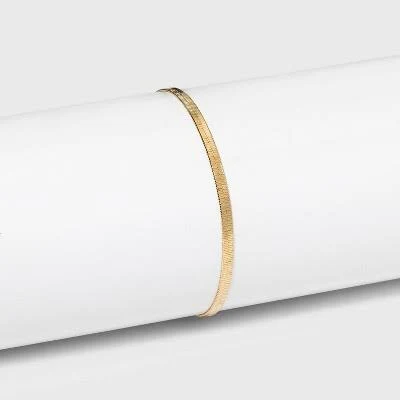 accessory A New Day 14K Gold Plated Herringbone Chain Bracelet Target $15.99
