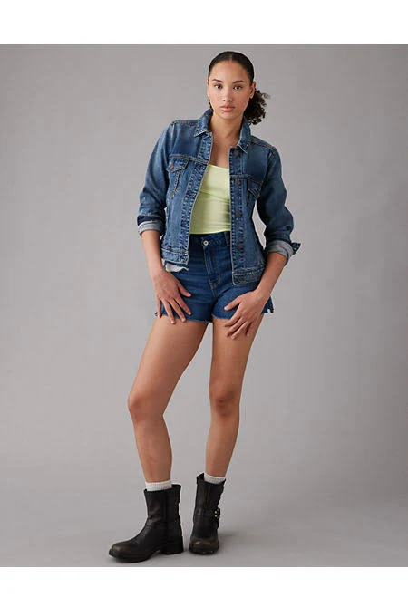 denim jacket AE Strigid Classic Denim Jacket American Eagle Outfitters $27.98