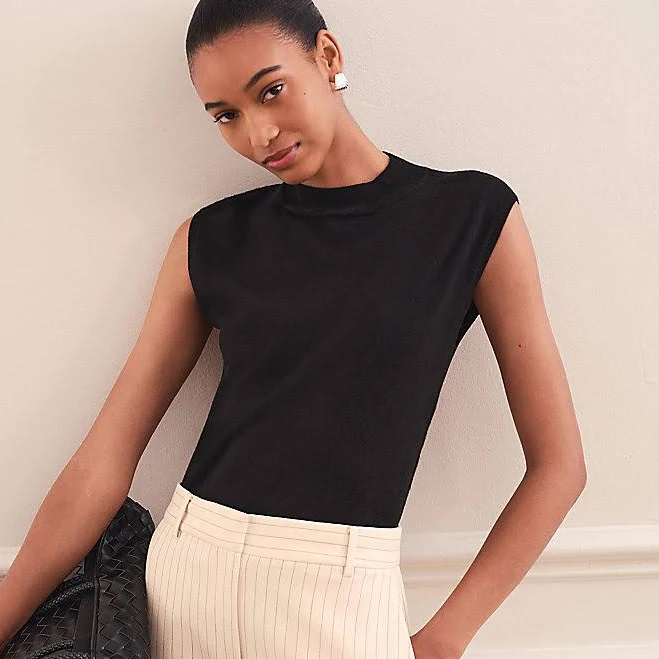 top Ann Taylor Women's Refined Mock Neck Shell Top Ann Taylor $39.5