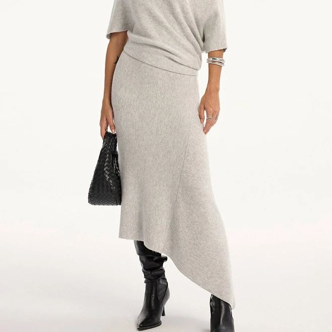 skirt Asymmetric Wool-Blend Midi Skirt Commense $49