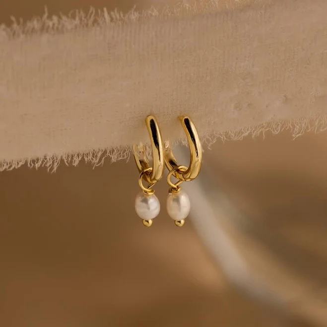 accessory Caitlyn Minimalist Dainty Pearl Drop Huggie Earrings Caitlyn Minimalist $26.6