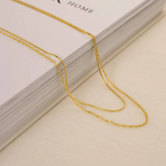 accessory Caitlyn Minimalist Monet Duo Layering Chain Necklace Caitlyn Minimalist $31.5