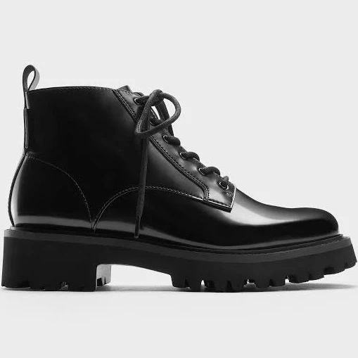shoes Charles & Keith Ridged-Sole Side-Zip Combat Boots charleskeith.com $113