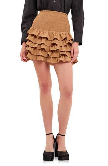 skirt Endless Rose Women's Smocked Tiered Ruffle Mini Skirt Nordstrom Rack $49.97