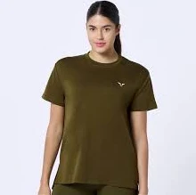 t-shirt Essential Longline Oversized T-shirt - Dark Olive squatwolf.com $25.99