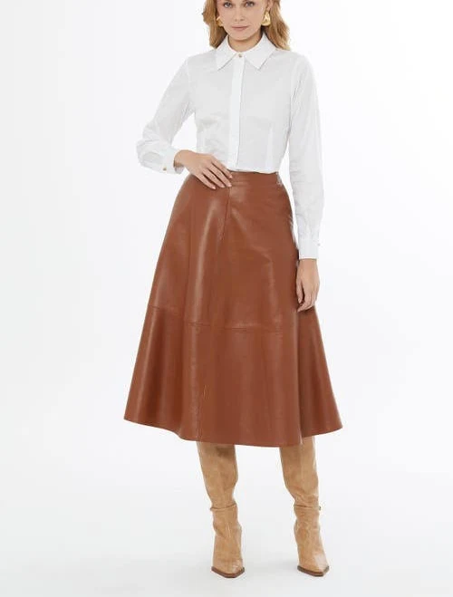 skirt Gizia Lambskin Leather Flared Skirt with Back Zip Nordstrom $638