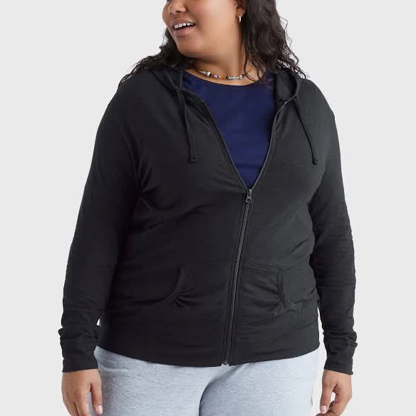 outerwear Hanes Women's Slub-Cotton Full-Zip Hoodie Hanes $23
