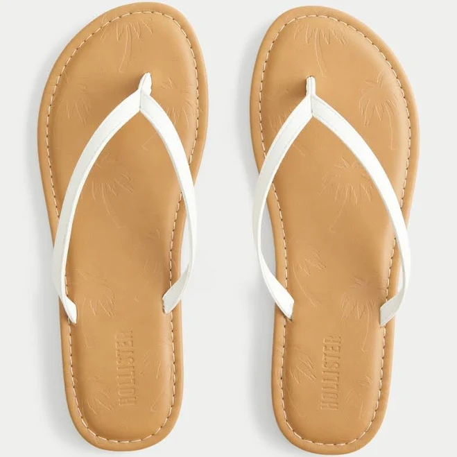 shoes Hollister Women's Faux Leather Flip Flops Hollister Co - Official $29.95