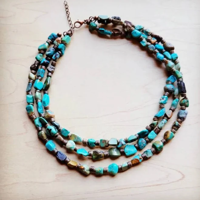 accessory Hubei Turquoise Triple Strand Necklace Jack’s Western and Outdoor Wear $66