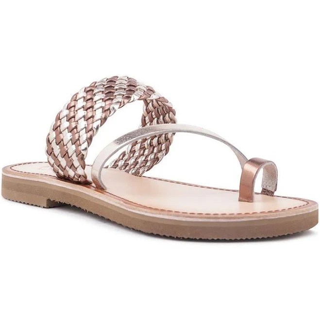 shoes ISIDORA Women's Braided Leather Flat Sandals Kohl's $28.49