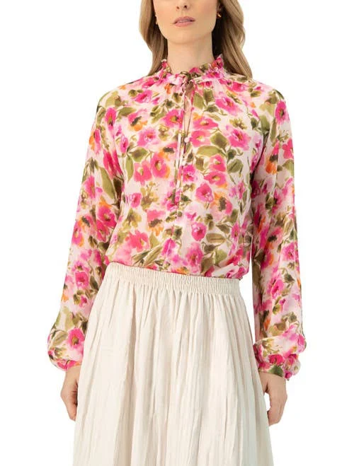 top Ivonne Women's Floral High Neck Blouse Nordstrom $149