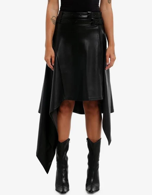 skirt Kihilist Asymmetrical Faux Leather Skirt Hot Topic $68