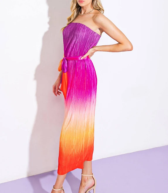 jumpsuit Lady Black Tie Collection Strapless Ombre Midi Dress Lady Black Tie $70