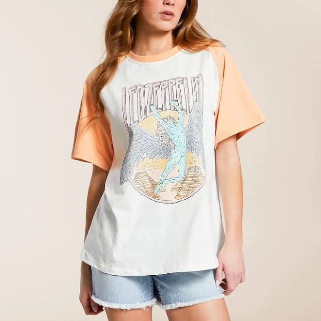 top Life Clothing Women's Oversized LED Zeppelin T-Shirt Buckle $36.99