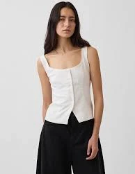 corset top Linen-Blend Corset Vest Top gap.com $69.95
