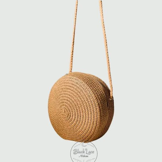 bag Minimalist Woven Straw Crossbody Bag Etsy - Seller $44