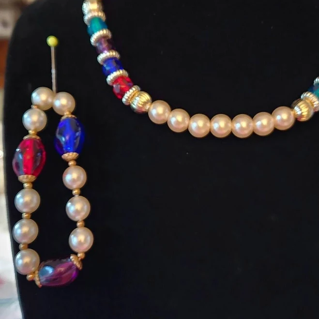 accessory Multi Colored Beaded Necklace With Matching Bracelet eBay $8