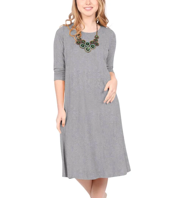 t-shirt Past The Knee T-Shirt Dress Comfortable A-Line Silhouette Kosher Casual $54.9