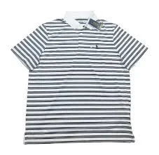 top Polo Ralph Lauren Performance Men's White/Navy Stripe Short Sleeve Polo Shirt eBay $89.99