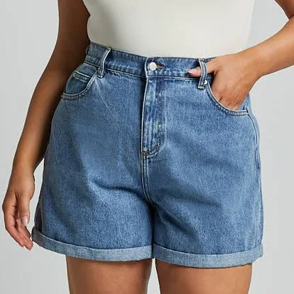 shorts Showpo Cristiana High-Waisted Cuffed Denim Shorts Showpo $39