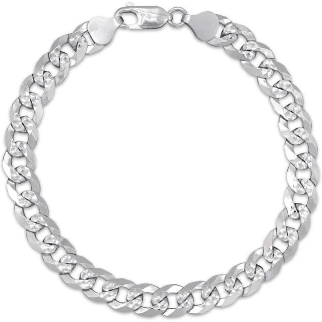 accessory Sterling Silver Diamond-Cut Curb Chain Bracelet Kay Jewelers $149.99