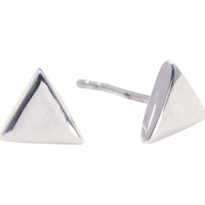 accessory Sterling Silver Flat Triangle Stud Earrings 925silverly.com $11.56