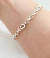 accessory Sterling Silver Link Charm Bracelet: Delicate Chain Bracelet Etsy $30.76