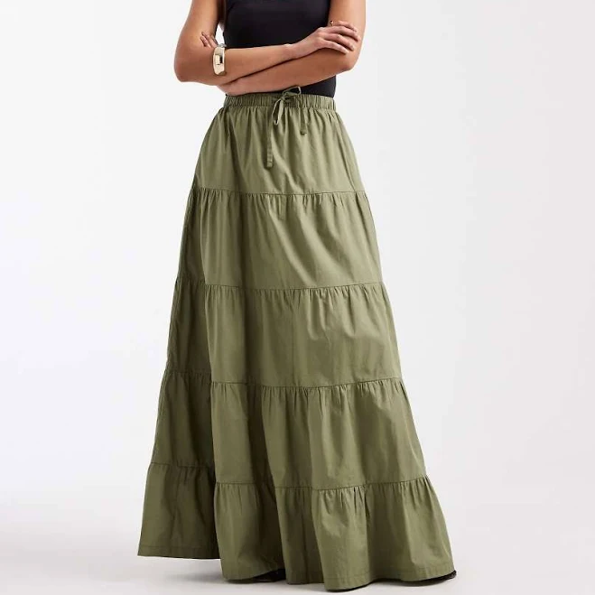 skirt Threadbare Women's Tiered Cotton Maxi Skirt ASOS $51