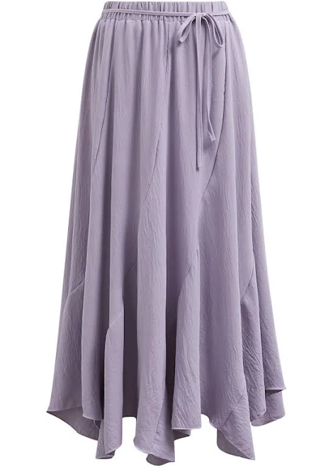 skirt Tie-Waist Panel Asymmetric Midi Skirt Chicwish $36.9