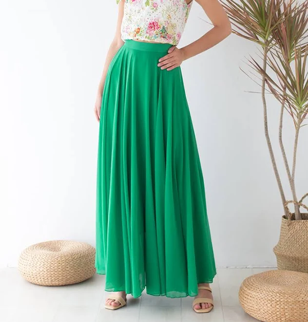 skirt Timeless Favorite Chiffon Maxi Skirt Chicwish $46.9