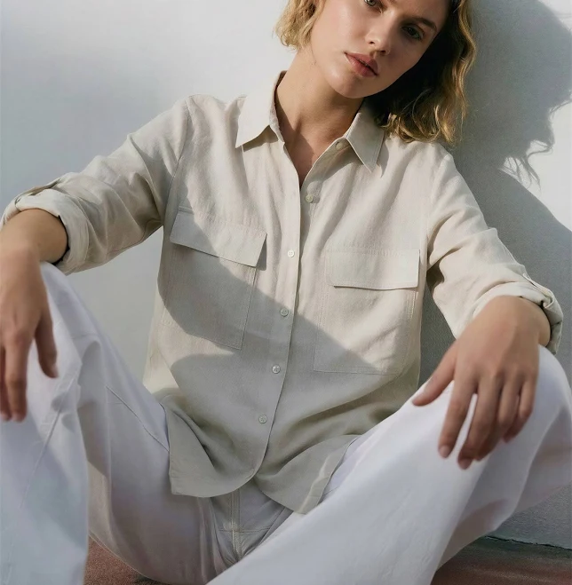 top Utility Linen Blend Shirt New York & Company $29.99