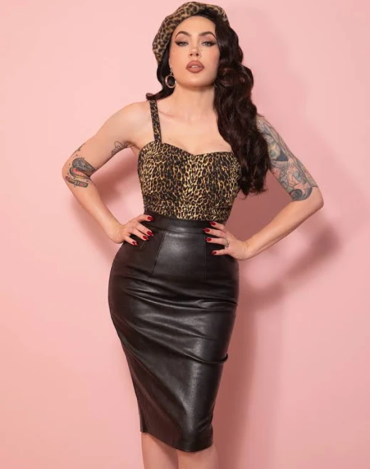 skirt Vixen Vegan Leather Pencil Skirt Vixen by Micheline Pitt $98