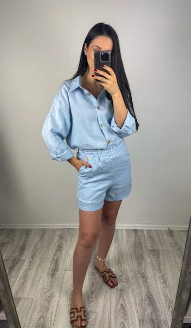 matching set Women's Oversized Linen Button Down Shirt Set Etsy - Seller $83.57