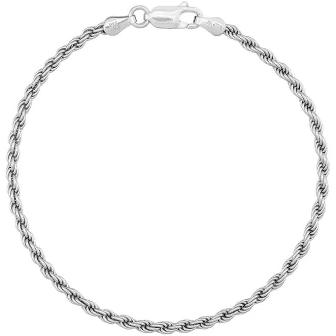 accessory Zales Sterling Silver Rope Chain Bracelet, 7.5" Zales Outlet $62.5