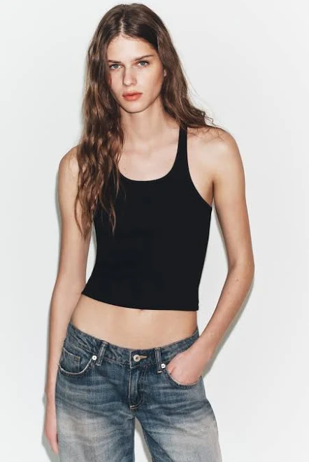 top Zara Ribbed Crop Top Zara USA $14.9