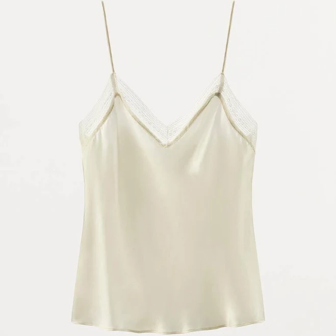 top Zara Silk Blend Lace Camisole Top Zara USA $99.9