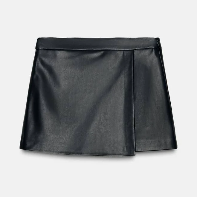 skirt Zara Women's Faux Leather Split Skirt Zara USA $45.9