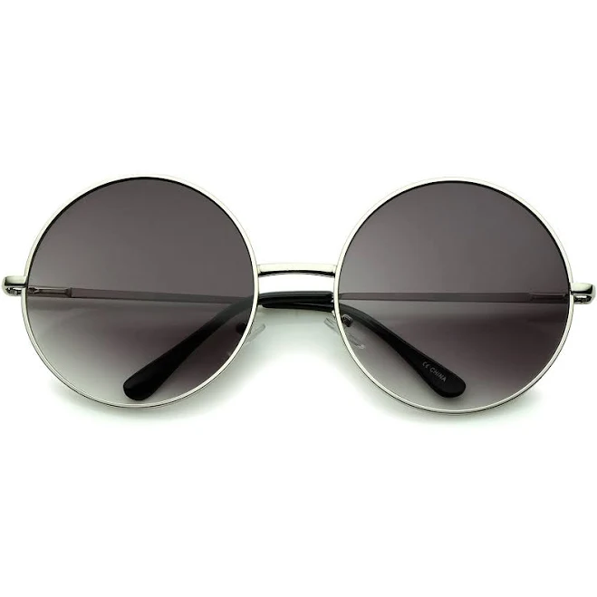 accessory zeroUV Oversize Women's Vintage Metal Round Circle Sunglasses zeroUV $12.95