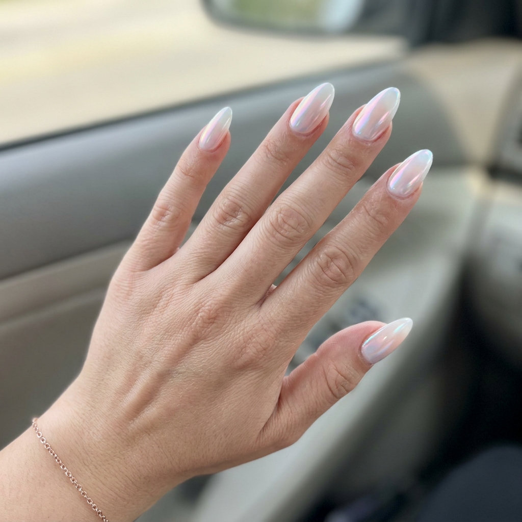 Shifting Jelly Chrome Mirage Nails 2026 | Ethereal Summer Glam Shifting jelly chrome mirage nails for shell summer nails 2026. Futuristic, ethereal style for vacations.