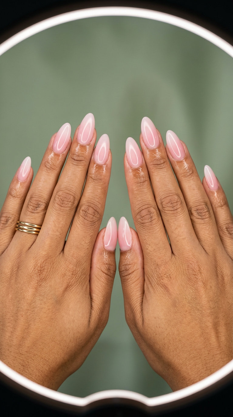 Strawberry Milk Jelly Ombre Nails 2026 | Sweet Summer Romance Strawberry milk jelly ombre nails for shell summer nails 2026. Sweet, feminine look for date nights.