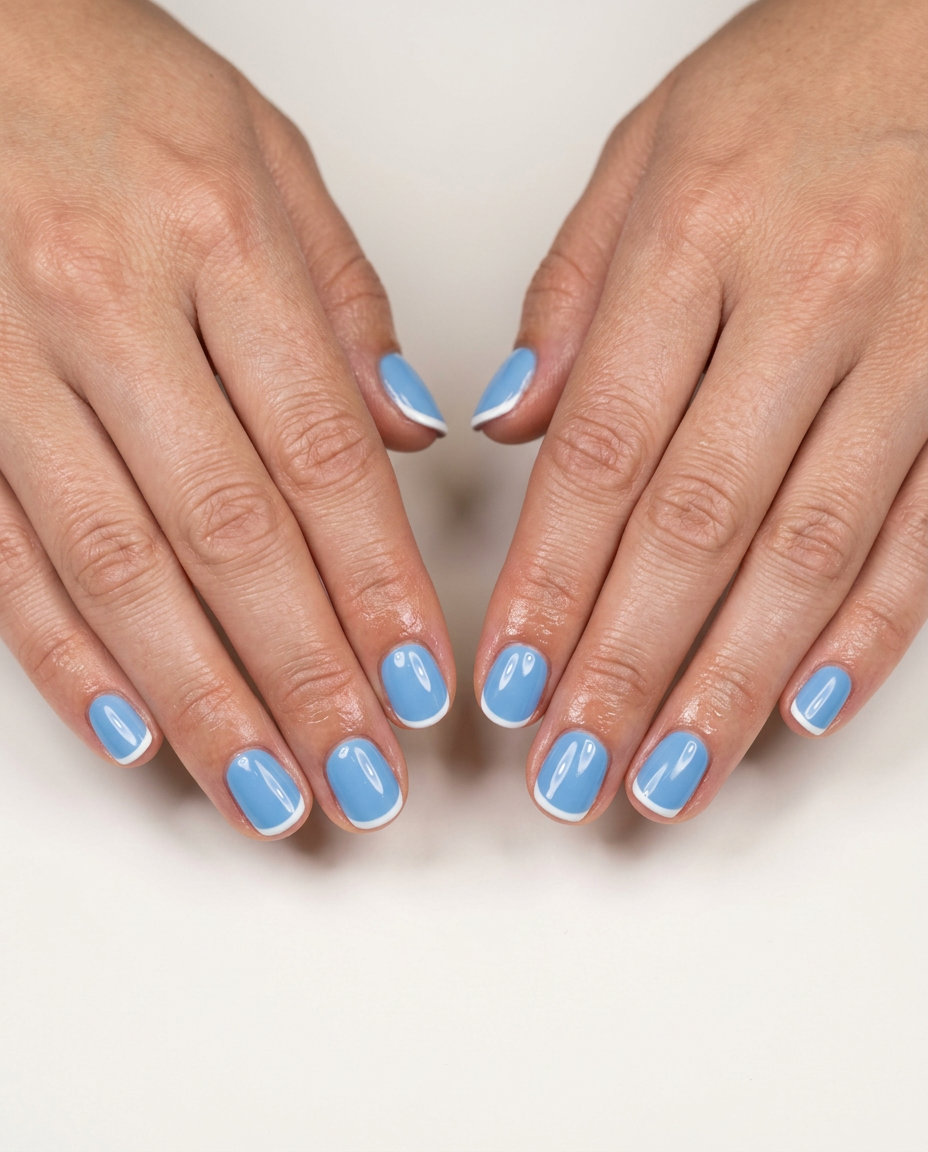 Clean skyline micro French short round summer nails 2026 with opaque white tips for daily chic and work.