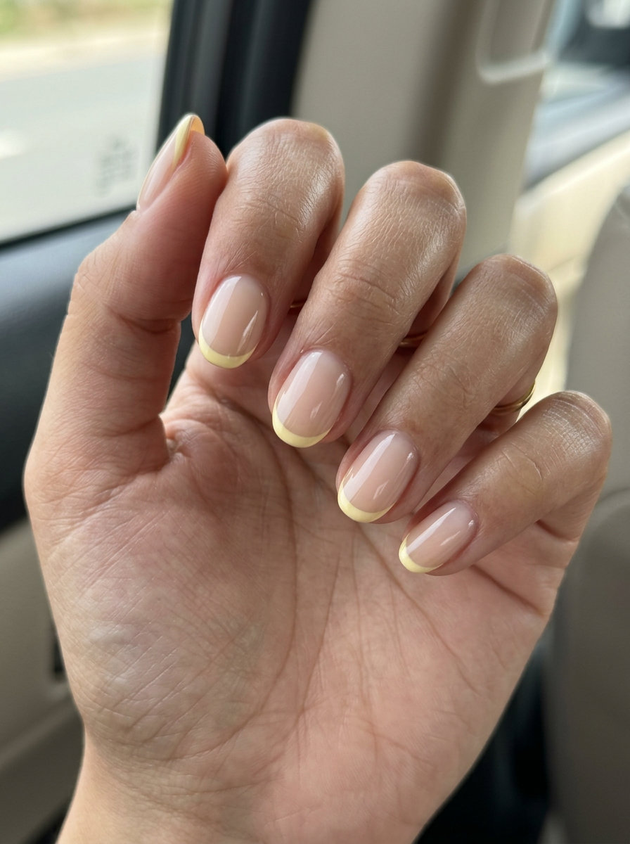 Summer Classy Nails 2026: Chic Butter Yellow French Subtle Butter Yellow Micro French: Summer classy nails 2026, minimalist chic for daily wear, brunch, or work.