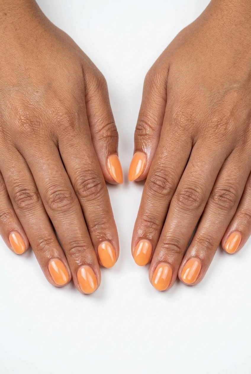 Summer Classy Nails 2026: Effortless Milky Peach Glass Milky Peach Dewy Glass: Summer classy nails 2026, clean girl aesthetic for daily wear, work, or self-care.