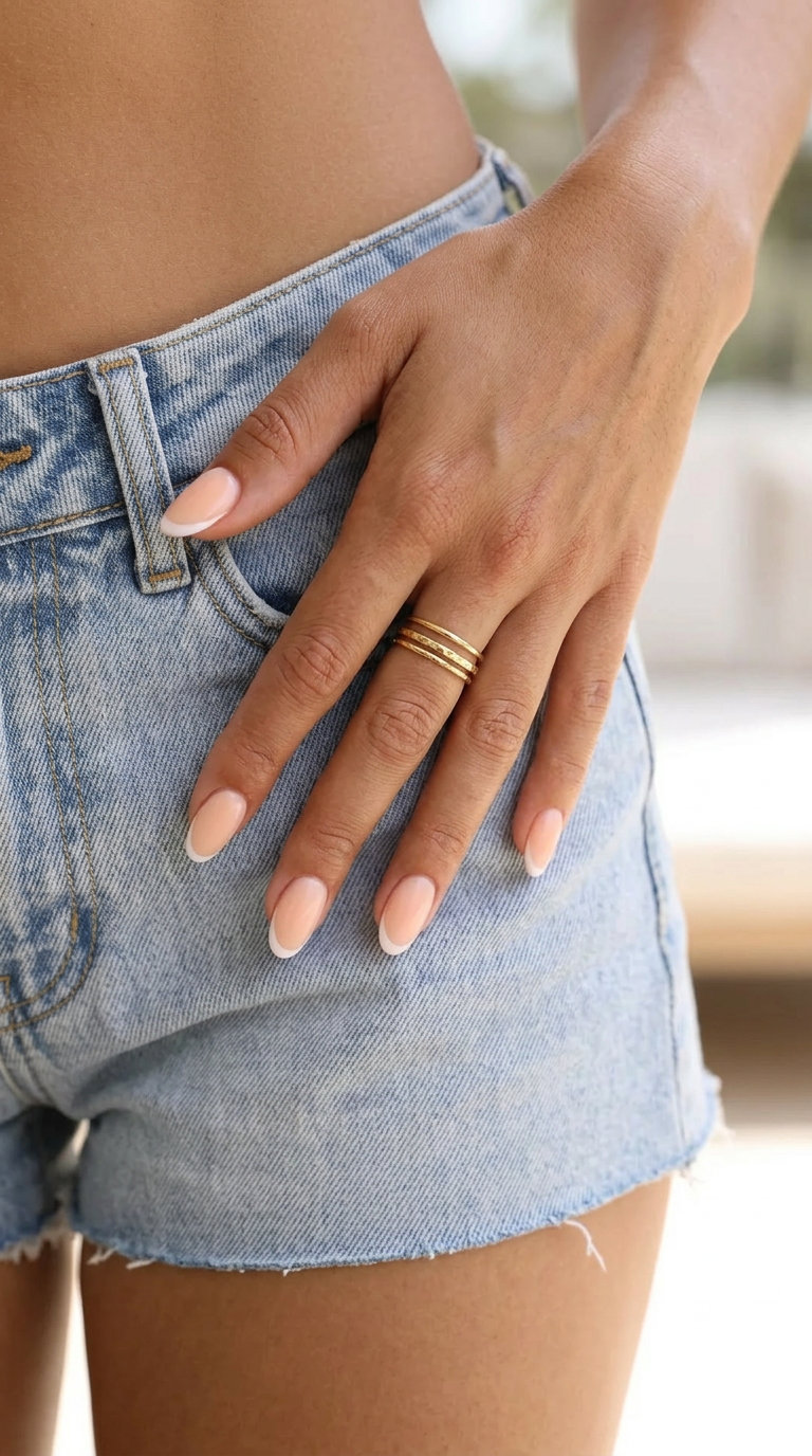 Peach Fuzz French Nails 2026: Elegant Summer Event Style Peach Fuzz Milky French: Polished summer holiday nails 2026 for wedding guest or date night.