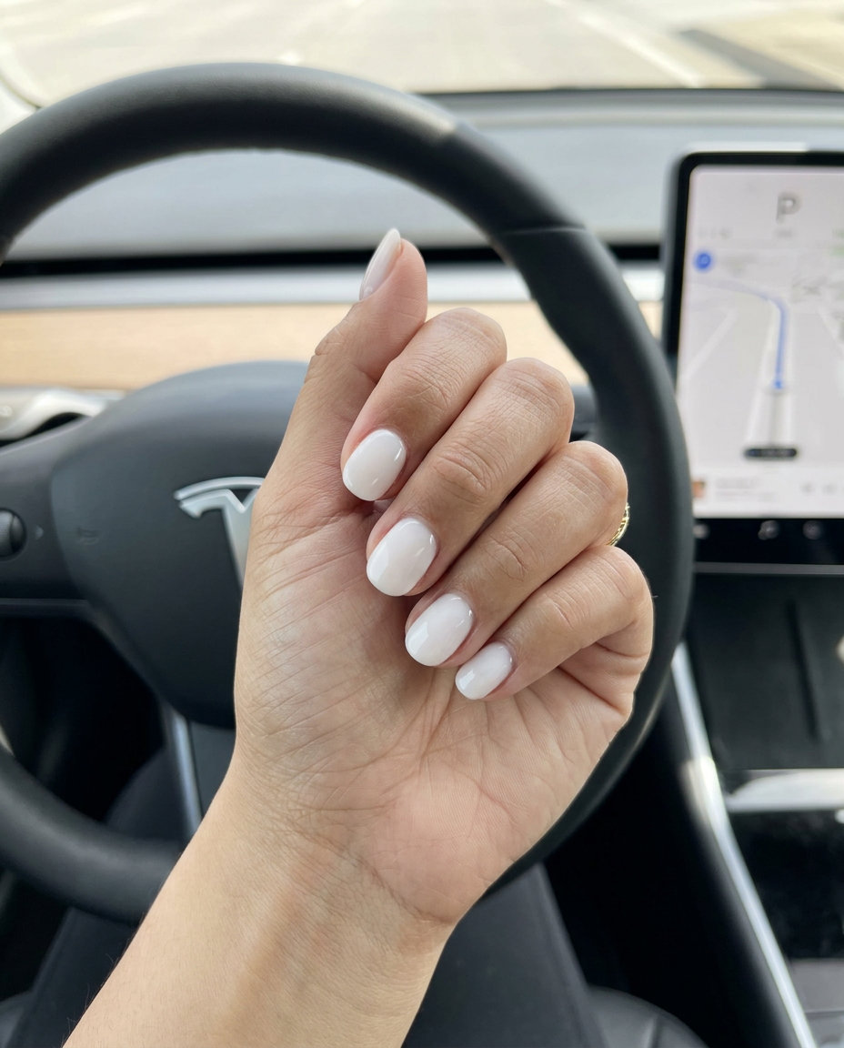 Sophisticated Milky Overlay Nails 2026 Pure Builder Milky Overlay: Sophisticated opaque milky white nails for summer nail manicure ideas 2026.