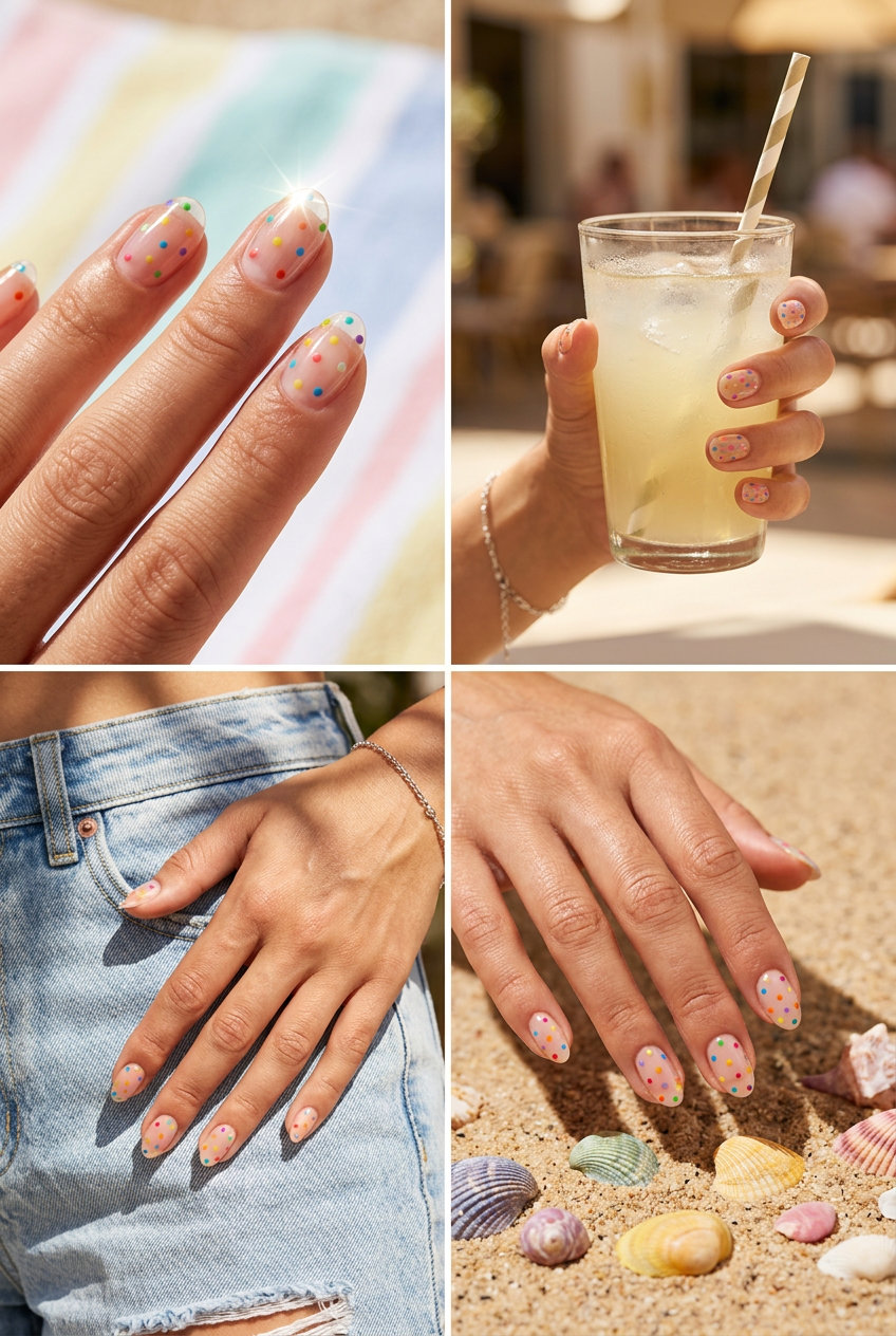 Candy Dot Jelly Nails 2026: Whimsical Fun Candy dot jelly oval nails for summer vibes nails 2026, ideal for casual fun and everyday looks.