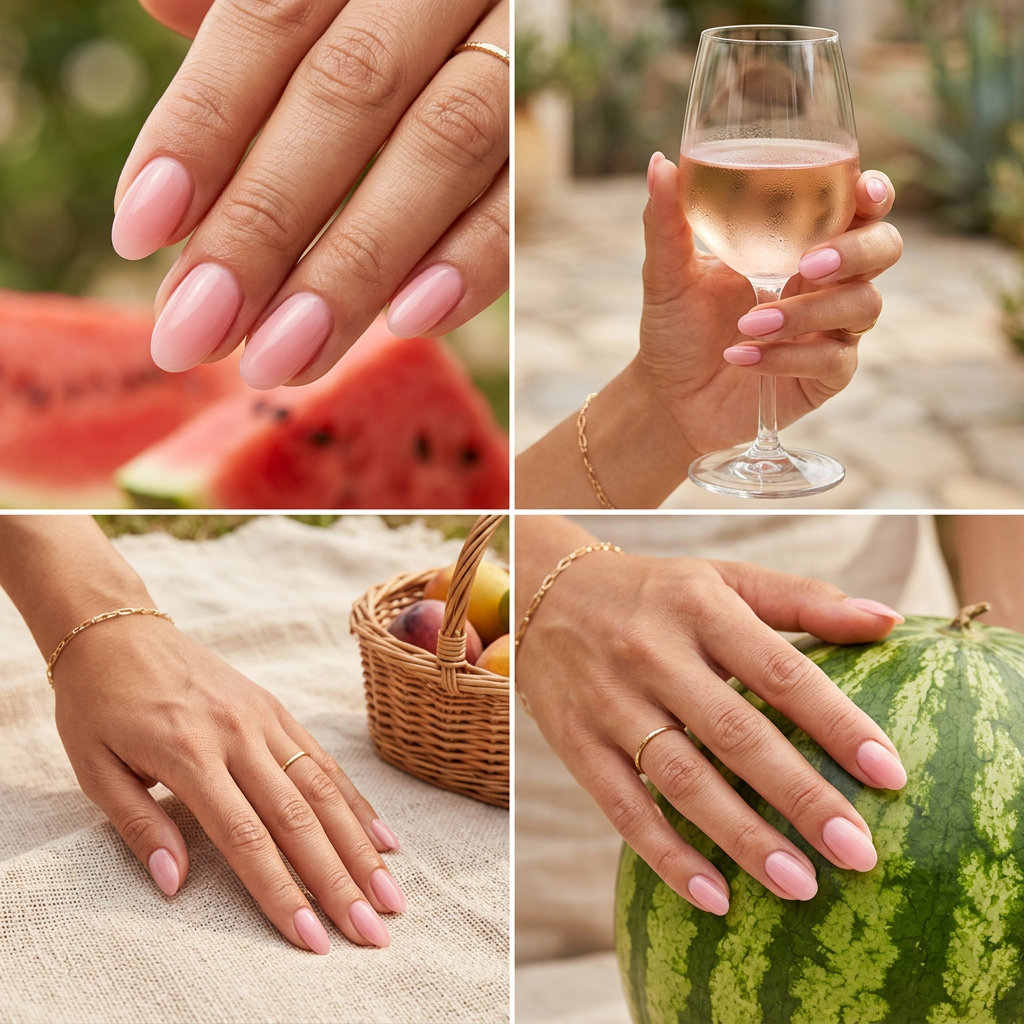 Soft Watermelon Nails 2026: Milky Pink Dream Milky pink watermelon dream nails for summer Watermelon nails 2026. Soft, buildable builder gel.