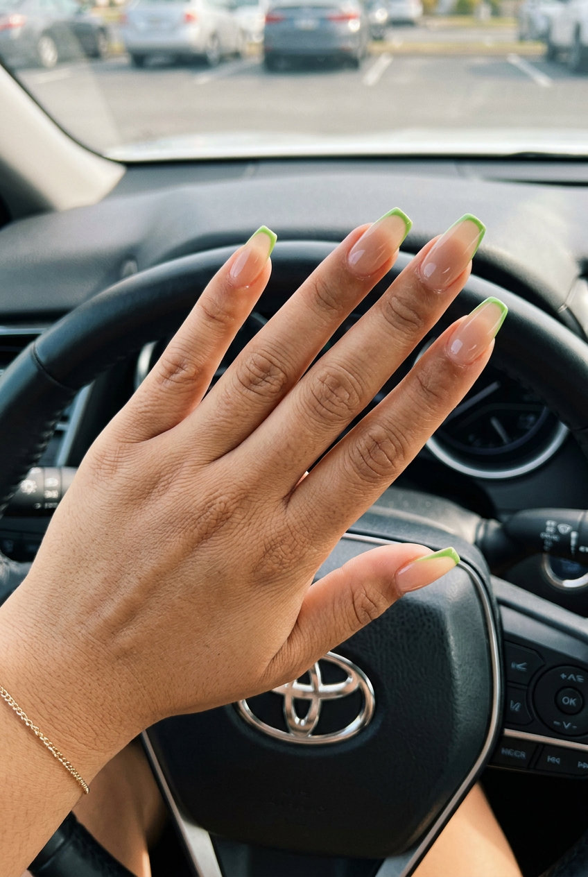 Summer Watermelon Nails 2026: Rind Micro French Chic Chic watermelon rind micro French nails for weddings and summer events in 2026.