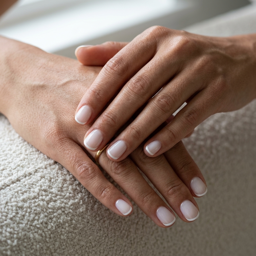 Milky Micro French Nails 2026: Chic Work & Wedding Guest Trending summer nails 2026: Subtle milky micro French tips for work and minimalist wedding guest outfits.