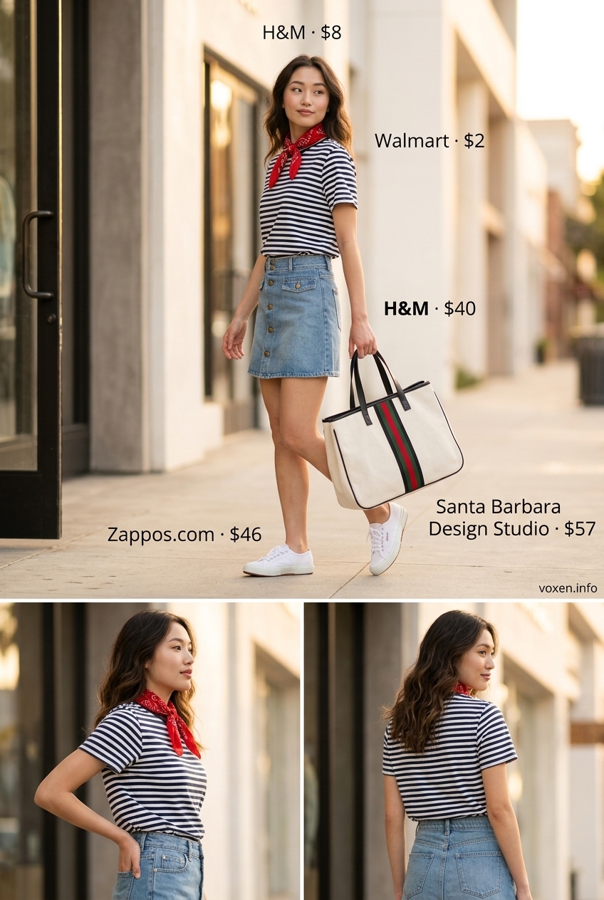 Casual Day Outfit 2026: Denim Mini Skirt Denim mini skirt outfit for a casual day. What to wear with tennis skirt summer 2026.